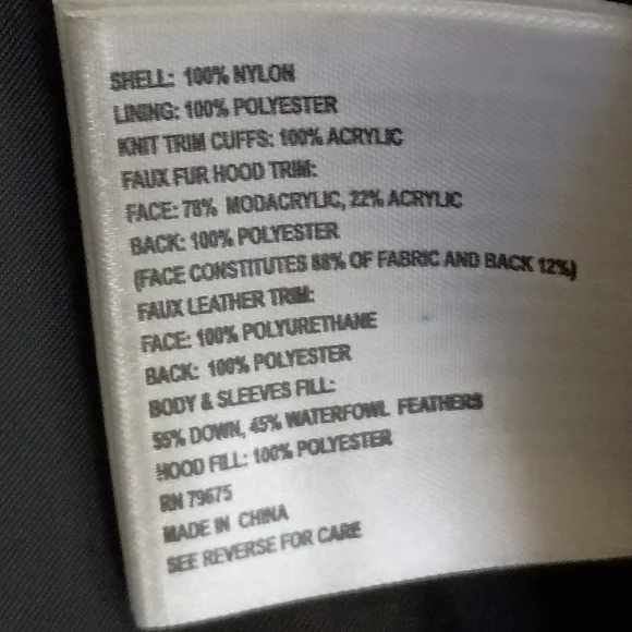 MK.Hooded Puffer Coat Faux Leather TrimFaux  Black Fur Hood Thrim.Pit To Pit 21" - Picture 10 of 10